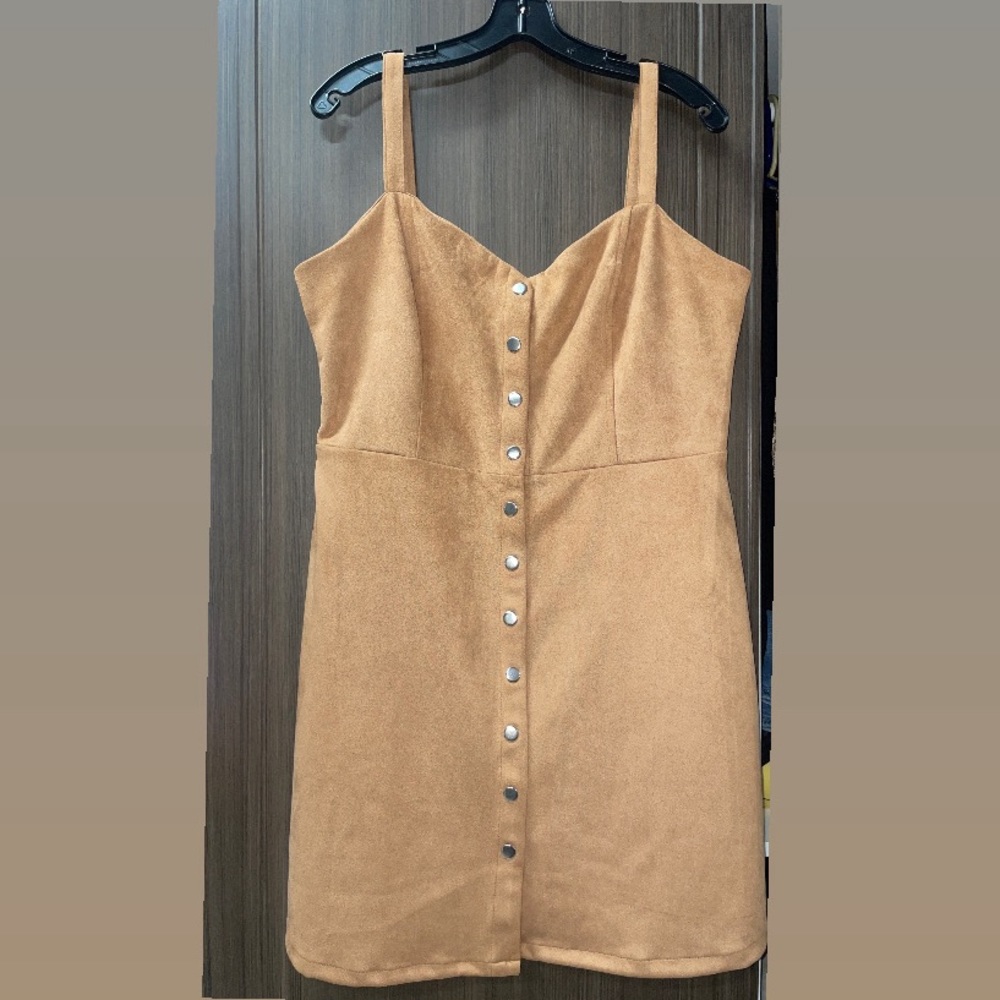 faux suede button forever 21 dress
